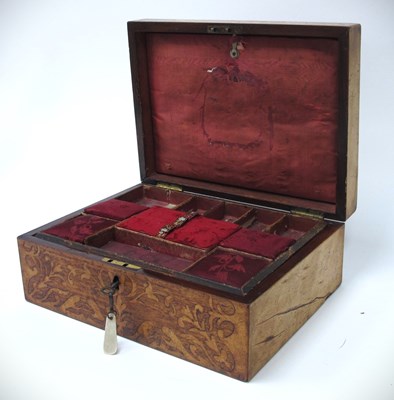 Lot 1357 - A Victorian Ladies Sewing/Work Box, with...