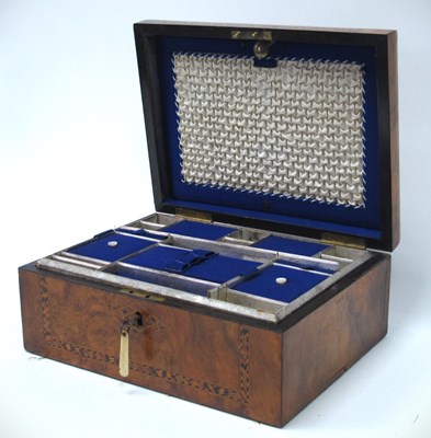 Lot 1364 - A Victorian Walnut Ladies Sewing/Work Box,...