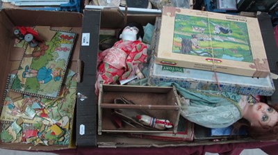 Lot 1369 - A Quantity of Vintage Toys, including dolls,...