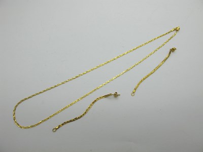 Lot 169 - A Dainty Plaited Flat Link Necklace and Drop...