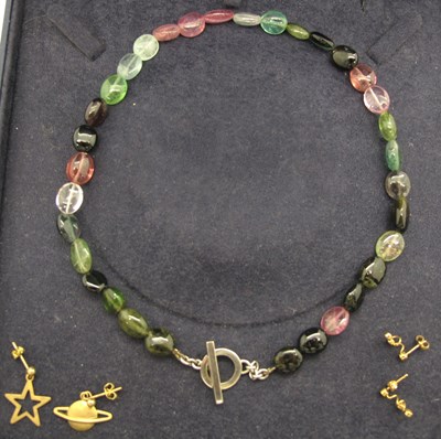 Lot 155 - A C.W Sellors Beaded Hardstone Necklace with...