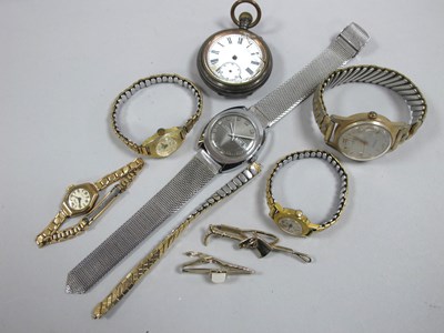 Lot 130 - A 9ct Gold Cased Ladies Wristwatch, together...