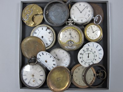 Lot 132 - Pocket Watch Dials, case parts etc (spares /...