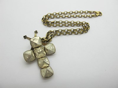 Lot 196 - A Masonic Ball Cross Pendant, stamped "9ct Pat....