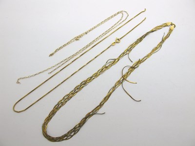 Lot 182 - A 9ct Three Colour Gold Woven Necklace,...
