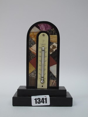 Lot 1341 - Marble table barometer, c. late XIX century,...