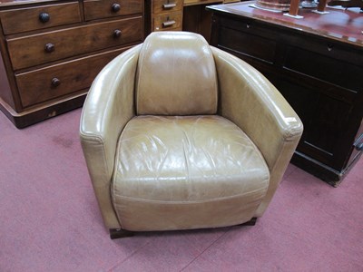 Lot 1527 - Halo Light Bown Leather Armchair, in the Art...