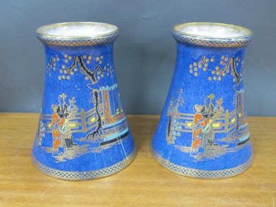 Lot 1233 - Bisto Pottery Vases, with chinoiserie...