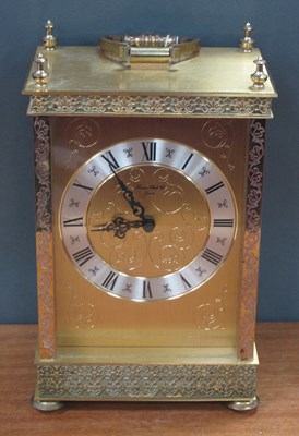 Lot 1420 - London Clock Co, Brass Cased Mantle Clock,...