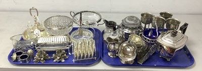 Lot 37 - Decorative Plated Ware, including glass posy...