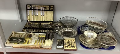 Lot 46 - Assorted Plated Cutlery, including boxed and...