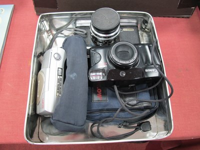 Lot 1366 - Cameras - Yashica M, Canon Sure Shot 80 tele,...