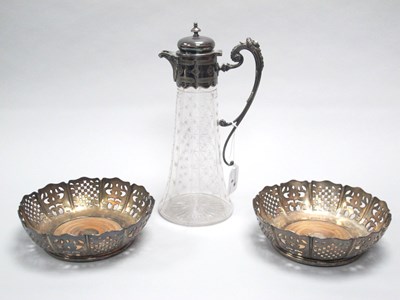 Lot 8 - A Decorative Plated Mounted Etched Glass...