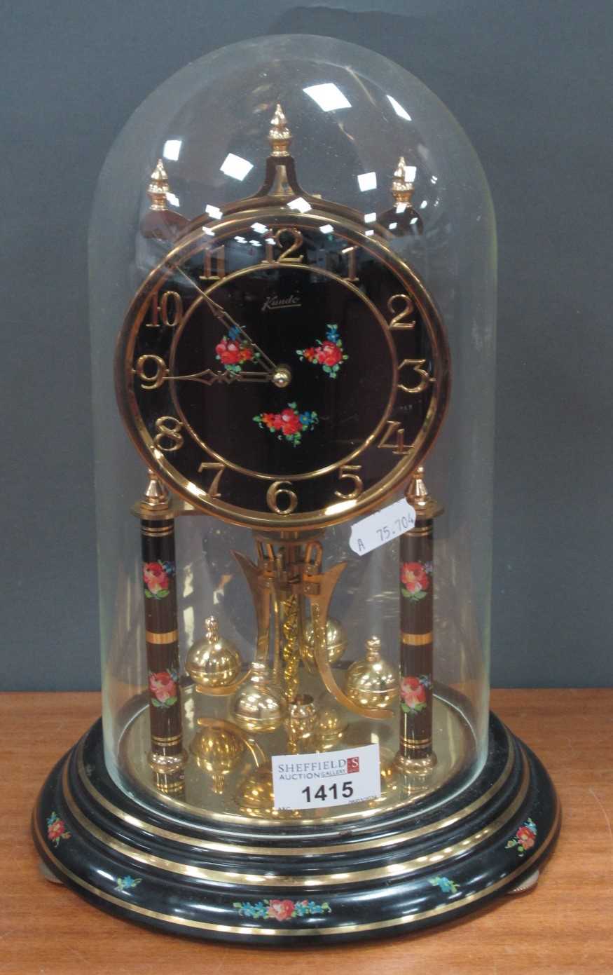 Lot 1415 Kundo Anniversary Clock with floral