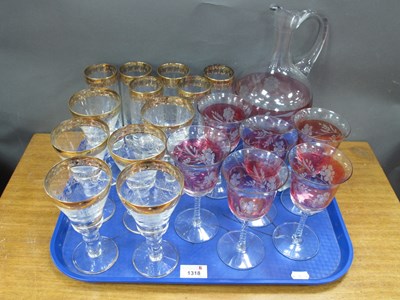 Lot 1318 - Wine Decanter and Six Matching Glasses all...