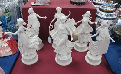 Lot 1218 - Wedgwood 'The Dancing Hours' Figurines, each...