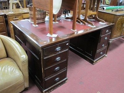 Lot 1525 - 1920's Mahogany Pedestal Partners Desk, with a...