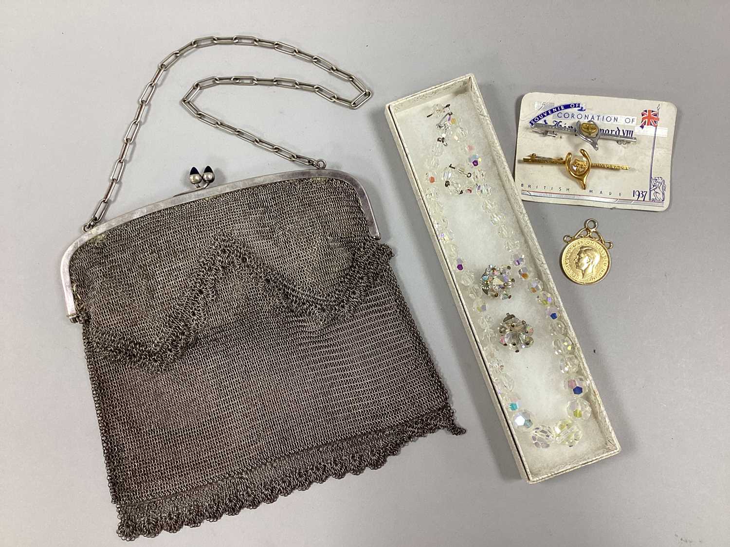 Lot 83 - A Vintage EPNS Mesh Link Ladies Evening Bag,...