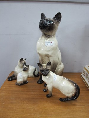 Lot 1152 - Beswick Siamese Cat 2139, 35cm high, three...