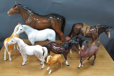 Lot 1284 - Pottery Horses, including Beswick Japan,...