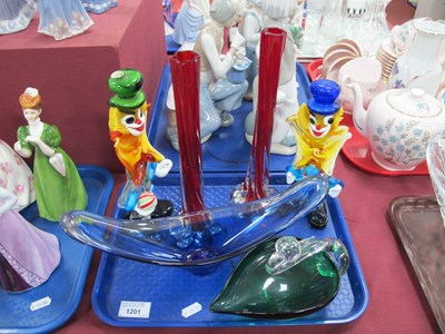 Lot 1201 - Murano Glass Clown, 24cm high, another smaller,...