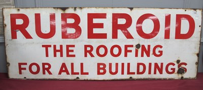 Lot 1340 - Vintage Enamel Sign, 'Ruberoid The Roofing For...