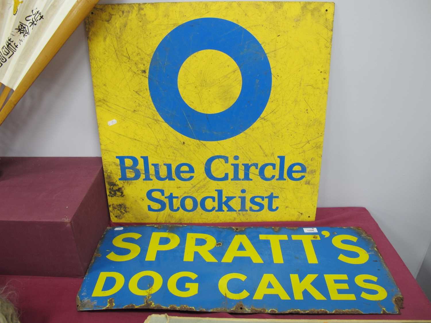 Lot 1354 - Vintage Enamel Sign, 'Spratt's Dog Cakes',...