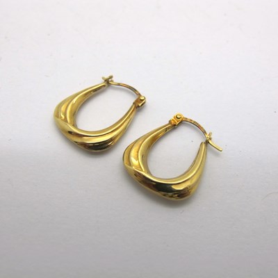 Lot 170 - A Pair of Modern Creole Hoop Earrings, stamped...