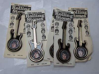 Lot 1297 - Rolling Stones Guitar Brooches, featuring four...