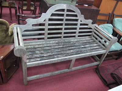 Lot 1495 - Wooden Garden Bench, with dome and horizontal...