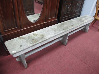 Lot 1518 - Elongated Garden Bench, on three supports...