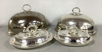 Lot 29 - An Oval Plated Meat Dome, with leaf scroll...
