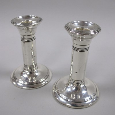 Lot 115 - A Pair of Hallmarked Silver Candlesticks,...