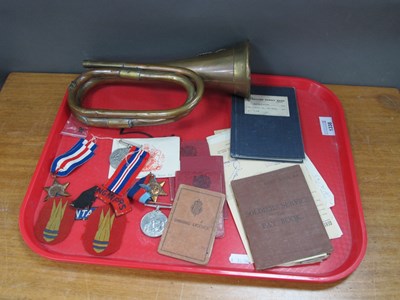 Lot 1338 - Military "Royal Welsh Fusiliers" Copper Bugle,...