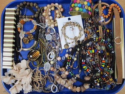 Lot 16 - Assorted Costume Jewellery, in hues of brown,...