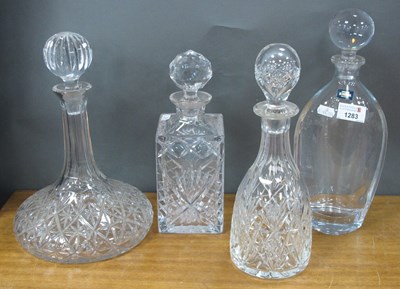 Lot 1283 - Bohemia Elliptical Glass Decanter, ships,...