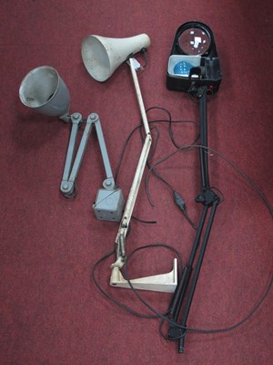 Lot 1435 - Industrial Style Angle Poise Lamps, in grey,...