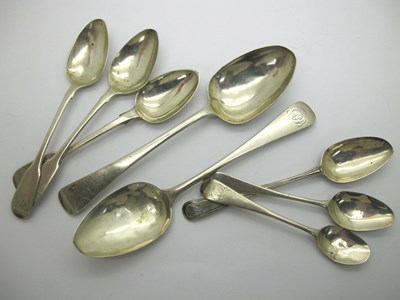 Lot 119 - Hallmarked Silver Teaspoons, (various makers /...