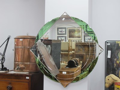 Lot 1542 - Art Deco Wall Mirror of Square Form, with...