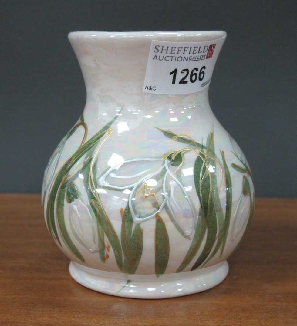 Lot 1266 - Anita Harris White Lustre 'Snowdrop' Trojan...