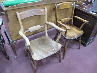 Lot 1524 - XIX Century Ash-Elm Open Armchair, with, a...