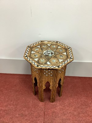 Lot 1526 - An Indian Mother of Pearl Inlaid Table, with...