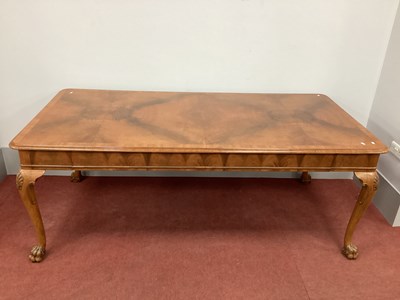 Lot 1489 - A XX Century Rectangular Walnut Dining Table,...