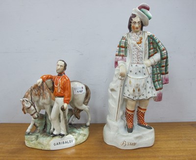 Lot 1167 - XIX Century Staffordshire Figure of Garibaldi,...