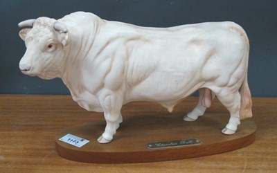 Lot 1173 - Beswick Charolais Bull, connoisseur model on...