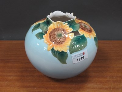 Lot 1219 - Franz Porcelain Ovoid Vase, with sunflower...