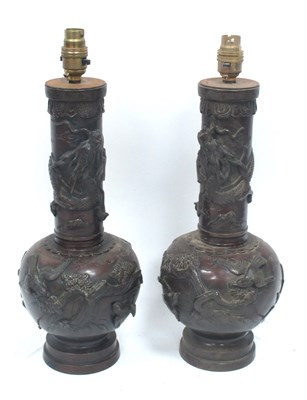 Lot 1157 - A Pair of Late XIX Century Patinated Bronze...