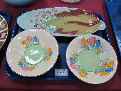 Lot 1216 - Clarice Cliff - Pair of crocus hand-painted...