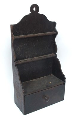 Lot 1297 - An Early XIX Century Oak Hanging Spoon Rack,...