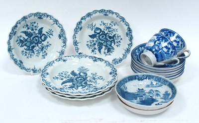Lot 1024 - Five Worcester Porcelain Dishes, painted in...